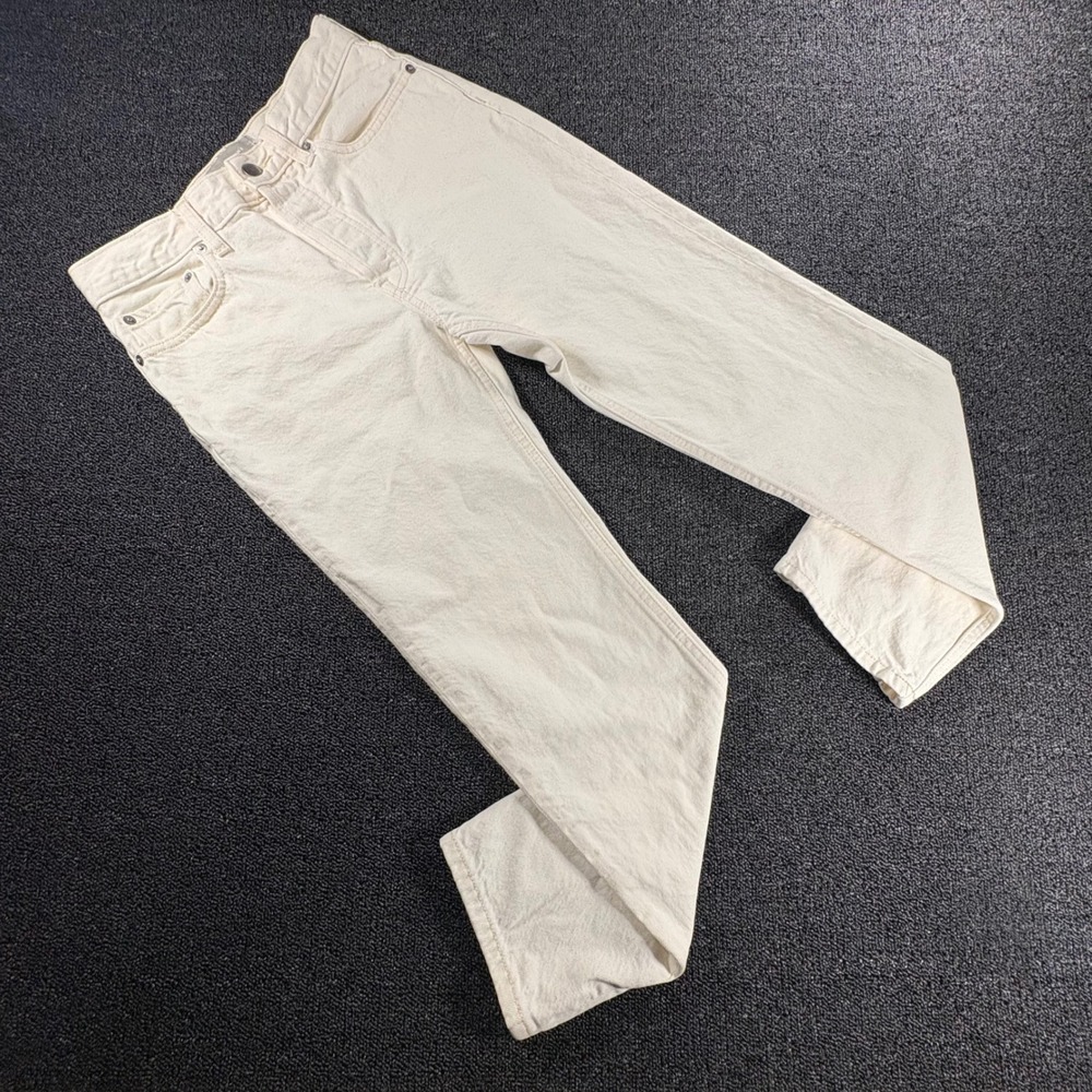 Everlane The Relaxed Straight Jean Womens 24 Cream Organic Cotton Denim